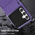 thumbnail image 3 of Wallet Case for Samsung Galaxy A34 5G Case with 4-Card Credit Card Holder Slot Shockproof Cover Hybrid Heavy Duty Protection Armor Phone Case Compatible with Samsung Galaxy A34-Purple, 3 of 6
