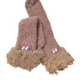 thumbnail image 5 of Fabrcox Cute Cartoon Monster Thickened Slipper Socks, Funny Fluffy Warm Winter Indoor Floor Socks for Lounging & Sleep (Khaki), 5 of 6