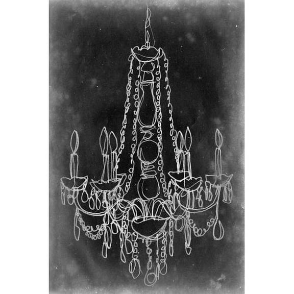 Marmont Hill "Chalkboard Chandelier I" Painting Print on Wrapped Canvas