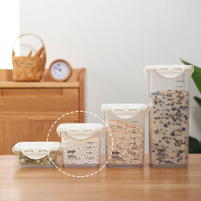 MesaSe Plastic Food Storage Container Leak Proof Food Storage Container for Cereals Corns Grains Beans