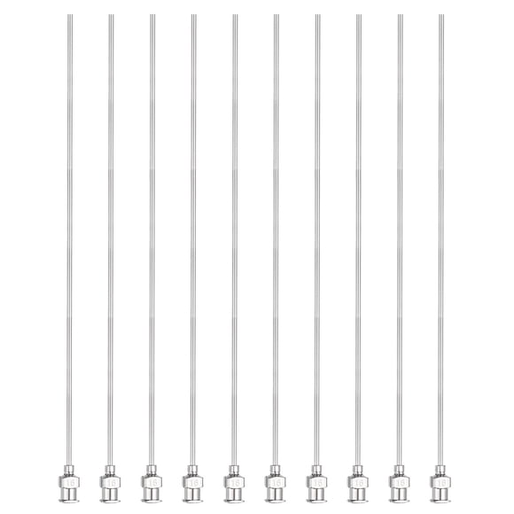 10pcs Dispensing Needles 16 Gauge 6 Inch Stainless Steel Blunt Tip Luer Connector for Refilling Glue Oil Thick Liquids Ink Lab Use, Silver