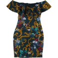thumbnail image 1 of Vestido ajustado GUESS con ribete de volantes para mujer verde XS, 1 of 1