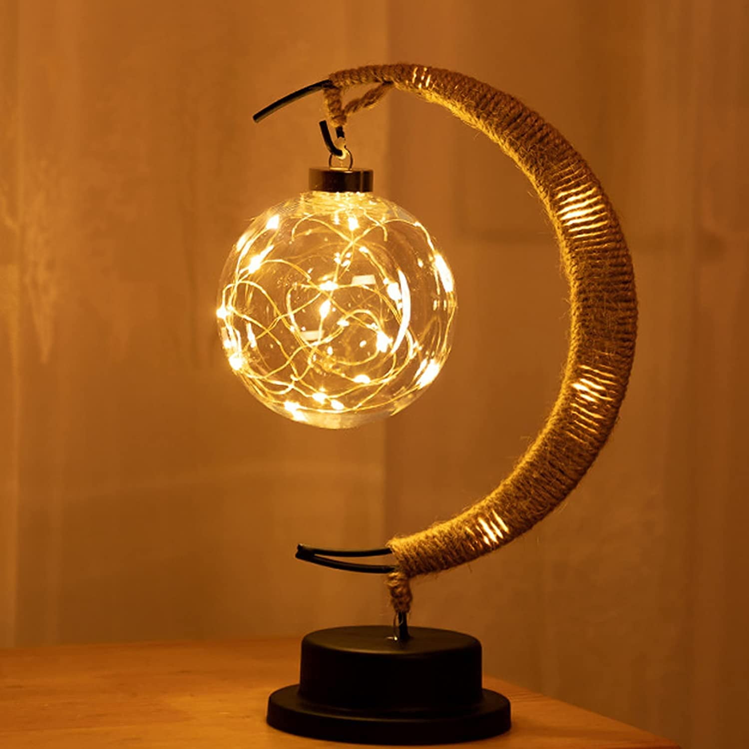 The Enchanted Lunar Lamp - Hanging LED Moon Lamp Night Light with Stand