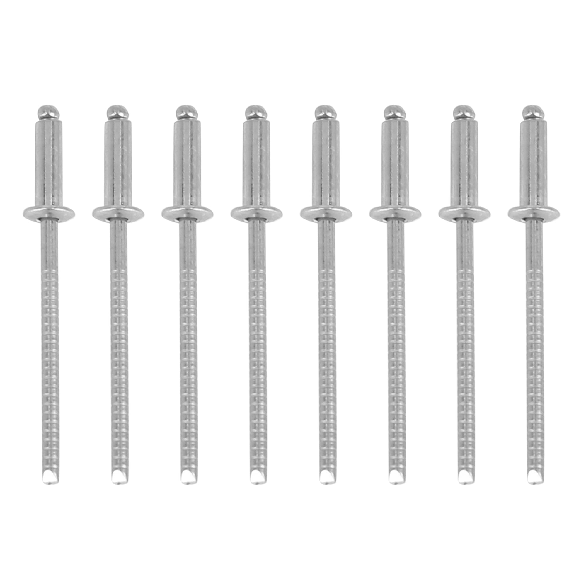 uxcell Blind Rivets 25pcs 304 Stainless Steel Pull Rivets Core Decoration Rivets 6.4mm Diameter 12mm Grip Length Silver Tone