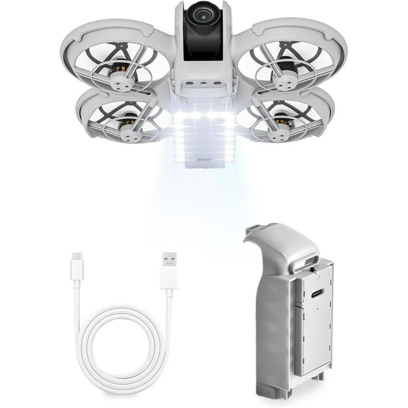 LED Landing Gear with Battery Protector for DJI Neo Drones, Crashproof Design for Safe Night Flights - Perfect for Aerial Photography & Low Light Conditions