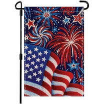 12.5x18 Inch National flag Yard Flag Double Sided Outdoor Garden Decor, USA 4th of July Patriotic Stars and Stripes, Memorial Day Independence Day Watercolor Yard Outdoor Decoration (BLUE RED WHITE)