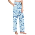 thumbnail image 2 of Dailycode Women's Pajama Pants Wide Leg Lounge Pj Bottoms With Pockets Dolphins in Sea, 2 of 7