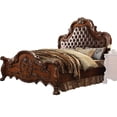 thumbnail image 2 of Acme Dresden Eastern King Bed Synthetic Leather & Cherry Oak Wood Poly Resin Upholstered Ideal for All Age Groups, 2 of 10