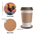 thumbnail image 2 of Rooster Sunrise Car Coasters for Drinks with A Finger Notch for Easy Removal Cup Holder Coaster Cup Mat Car Interior Accessories 2PCS, 2 of 8