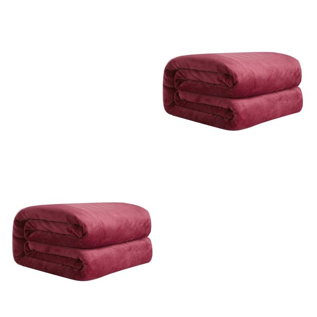 Bearachild Manta de franela Mantas plegables portátiles de invierno Dormitorio en casa Ver películas Mantener caliente Suministros Vino rojo Vino rojo 50x70cm 2Conjunto