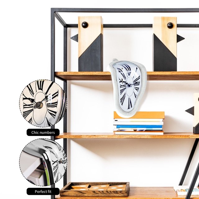 Tmvgtek Reloj Derretido Moderno Surrealista Estante Decoración Reloj Distorsionado (Blanco) Tmvgtek Para estrenar