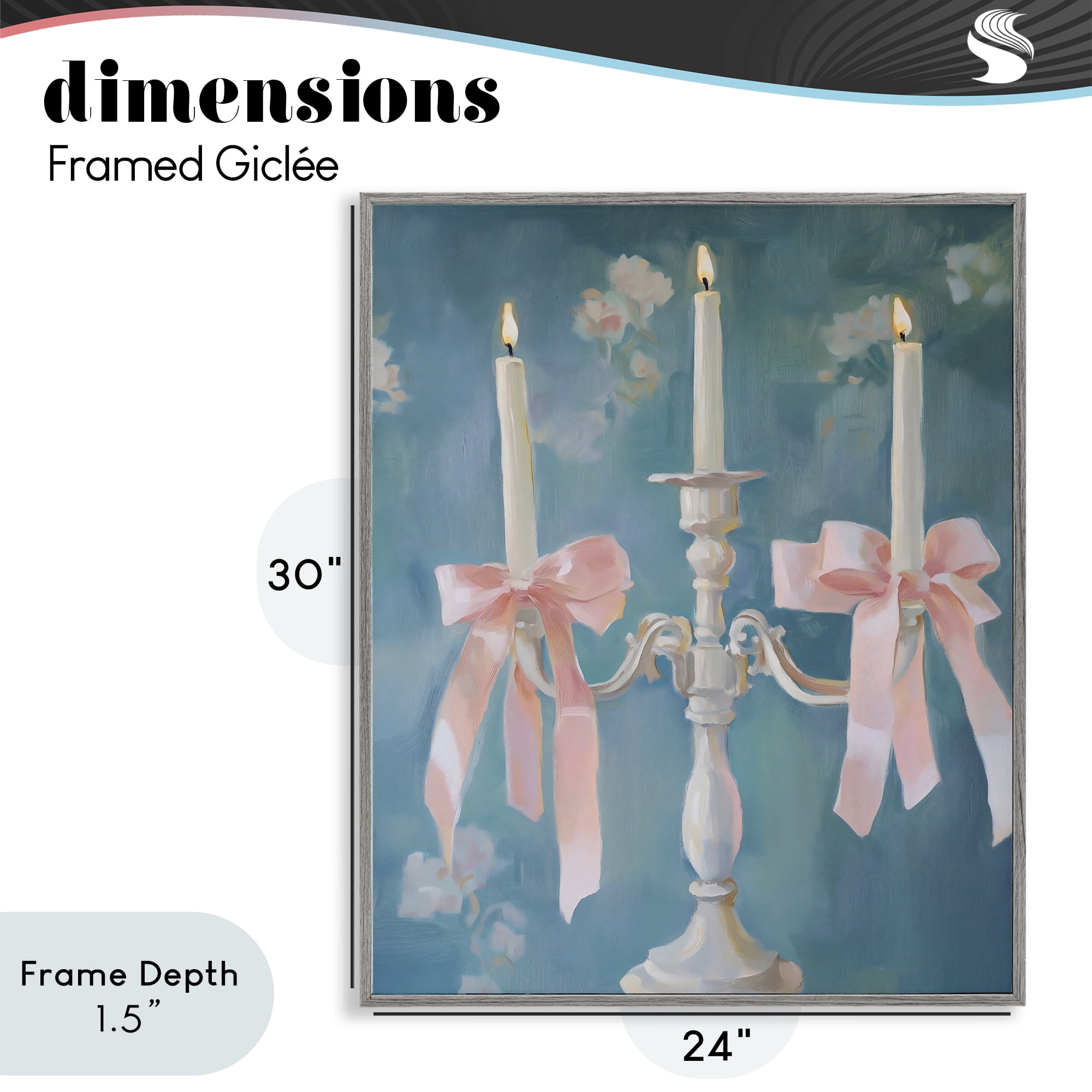 Stupell Industries Elegant Coquette Candelabra Gray Framed Giclee Art, design by The Prints Vibe