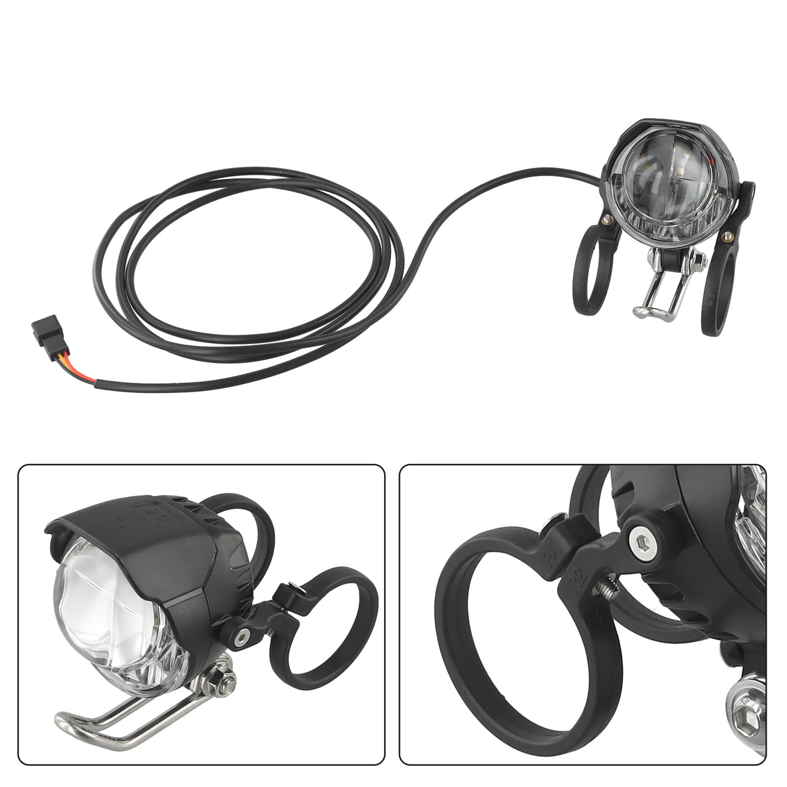 Phare Avant Vélo 12-80V Ultra Puissant – Spot LED 12W + Klaxon Intégré – Étanche IP54
