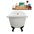 thumbnail image 2 of 67" Cast Iron R5420BL-GLD Soaking Clawfoot Tub and Tray with External Drain in Polished Gold and Matte Black Clawfeet, 2 of 10