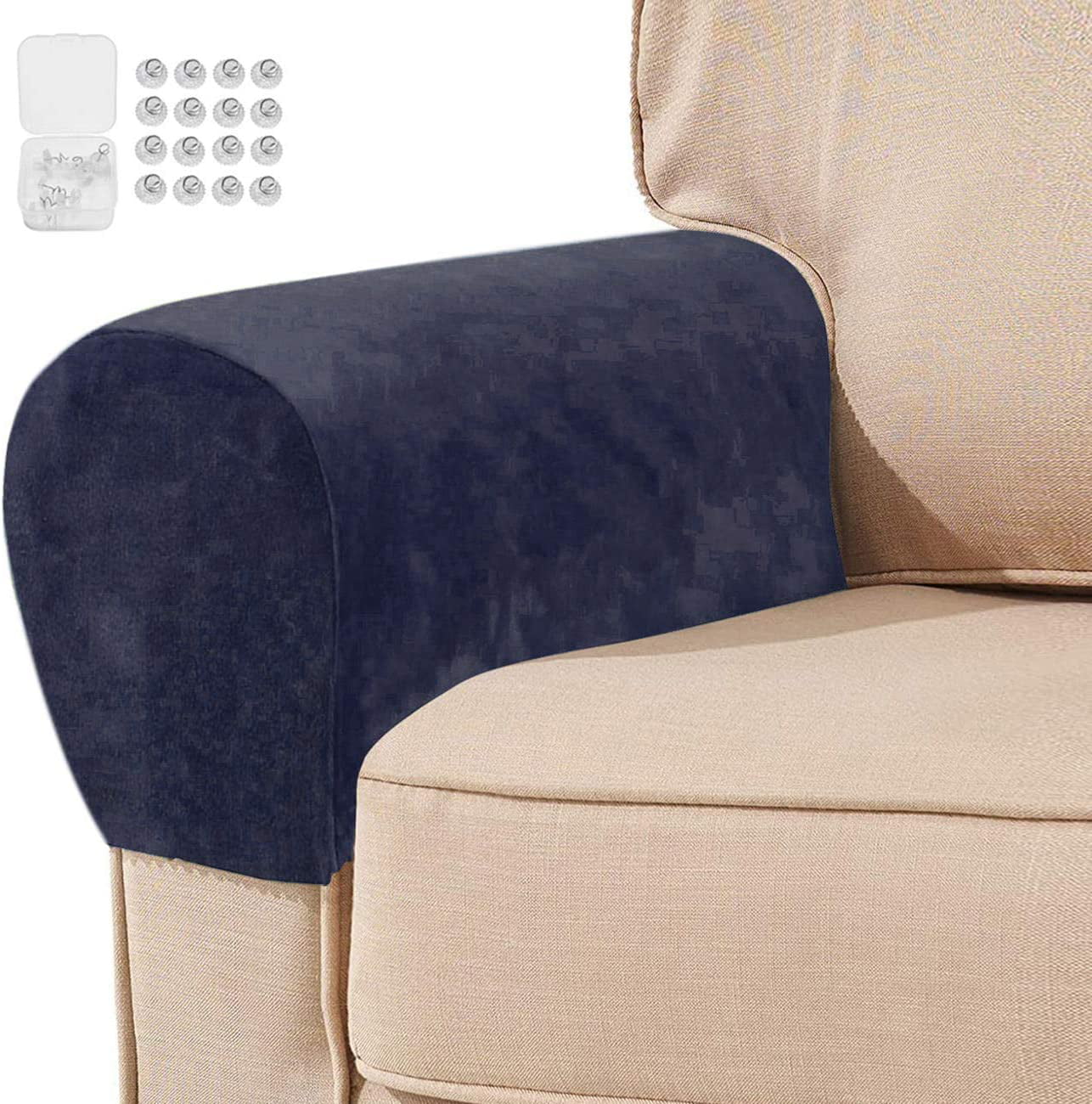 Sofas Armchair Covers for Arms Thick Velvet Stretch Armrest Covers for Chairs 