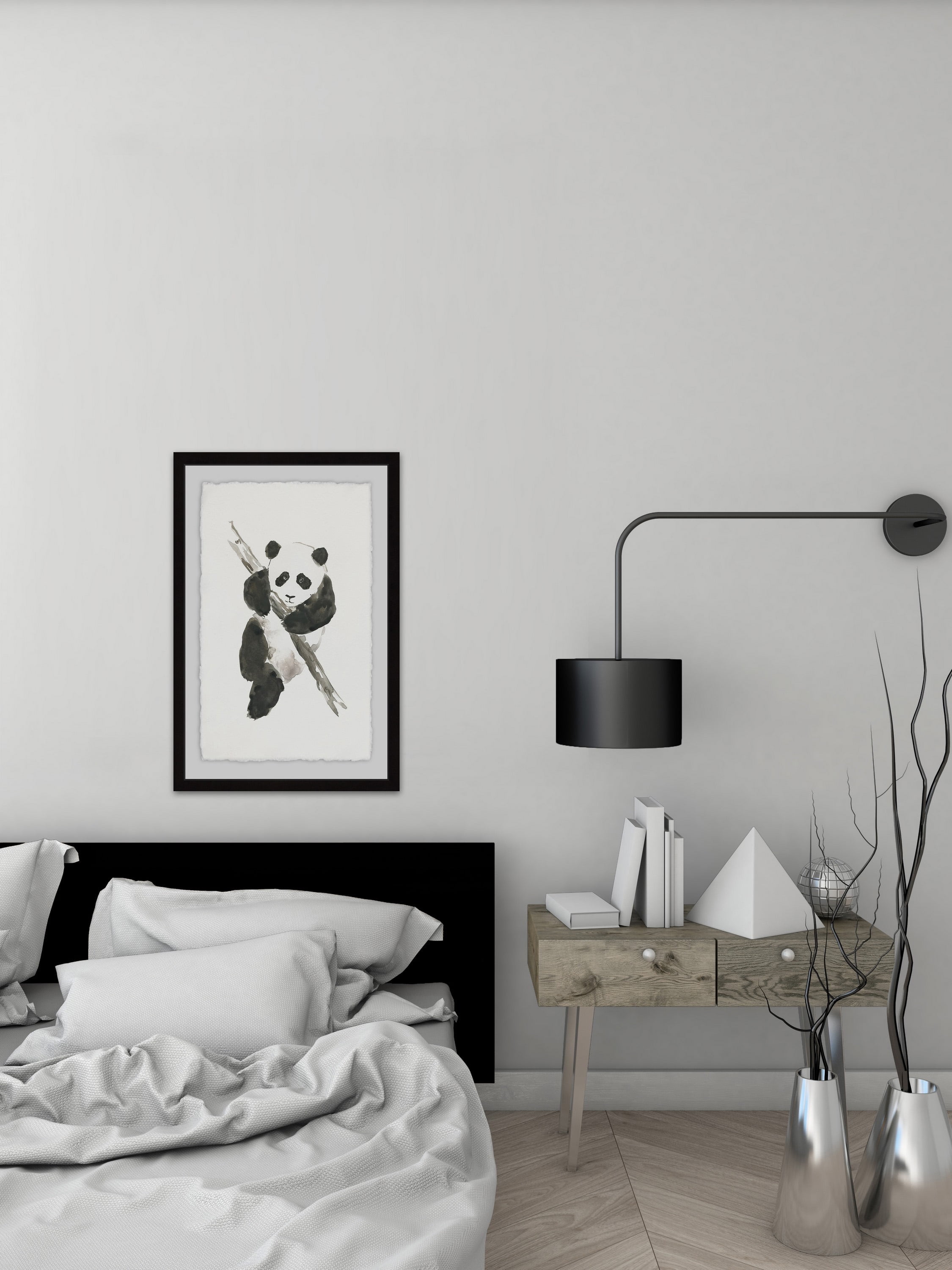 Panda on the Move Framed Painting Print