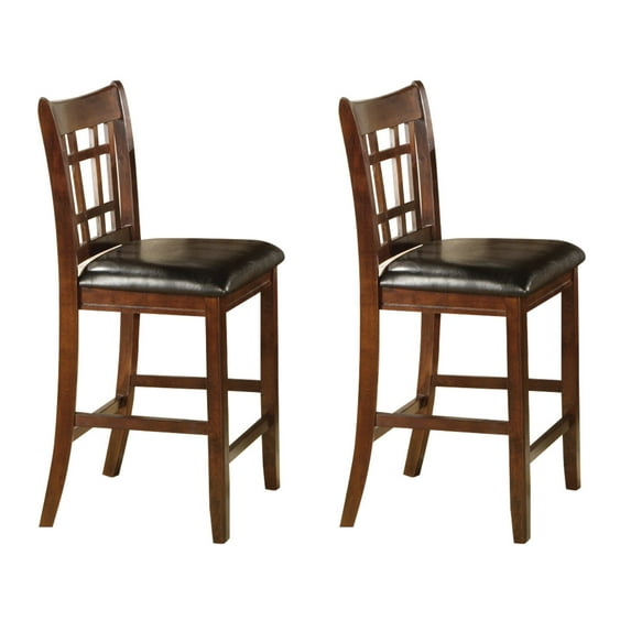 Home Source Degraffenreid Cherry/Mahogany Counter Height Pub Chair, Set of 2