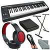 M-Audio Keystation 61 II MIDI Keyboard Controller and Platinum Bundle w/ Keyboard Sustain Pedal & Stand, Headphones, Dual MIDI Cable, Fibertique Cloth
