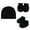 Black, variant on Newborns Essential Care Cotton Fetal Hat Comfortable Gloves and Booties Breathable Baby Skin Protections Gear