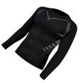 thumbnail image 3 of Sudadera de entrenamiento para hombre, ajustada, de manga larga, de secado rápido, ropa deportiva para exteriores, para correr, fitness, color negro, XL, 3 of 12