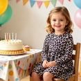 thumbnail image 4 of Lanbubble Toddler Girls Long Sleeve Dresses 2 Pack A-Line Casual Play Dresses 5-6Y, 4 of 8