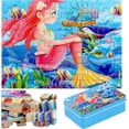 thumbnail image 1 of 60-Piece Wooden Puzzles for Kids Ages 4-8, Puzzles for Girls and Boys, Educational Creative Toys, Gifts for Children (Mermaid), 1 of 5