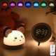 thumbnail image 1 of Luz nocturna para niños Reloj despertador 3 en 1 y luz nocturna 7 colores Led Ratón portátil Reloj de cabecera de silicona Brillo ajustable con control remoto USB Re, 1 of 4
