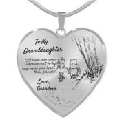 SHIYAO to My Beautiful Granddaughter Love Necklace, Grandma Luxury Heart Shape Necklace for Granddaughter(Silver)