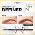 thumbnail image 4 of L’Oréal Paris Cosmetics Brow Stylist Definer, Ultra-Fine Tip Eyebrow Pencil, 0.5mm Tip for Well-Defined Brows and Easy Blend With No Gaps, Light Brunette ,90 mg, 4 of 8