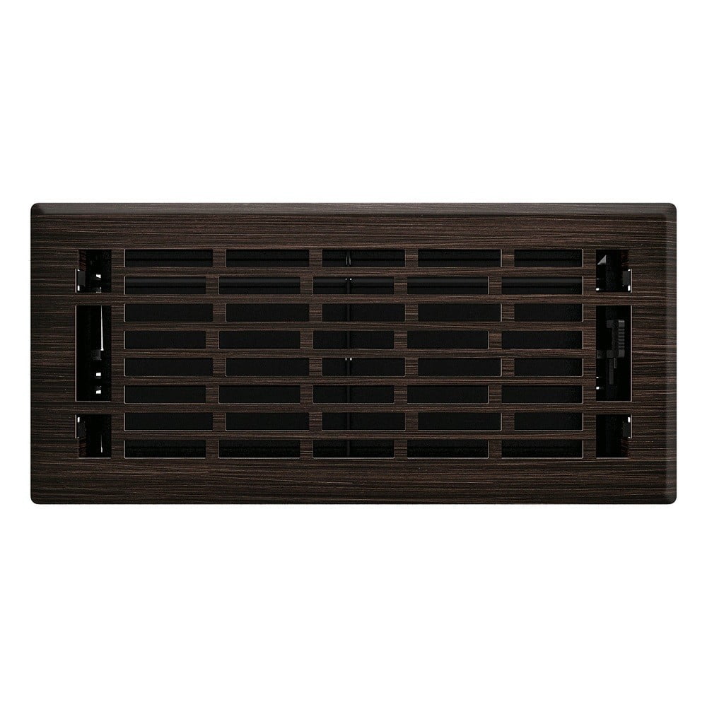Imperial RG3380 Oil Rubbed Bronze Geneva Design Louvered Floor Register - 2inch x 12inch Duct Opening