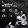 LHX4Digit Counter, Hand Manual Mechanical Counters 0 to 9999, Metal
