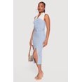 thumbnail image 2 of Women's Layered Look Slit Front Belted Denim Dress, 2 of 3
