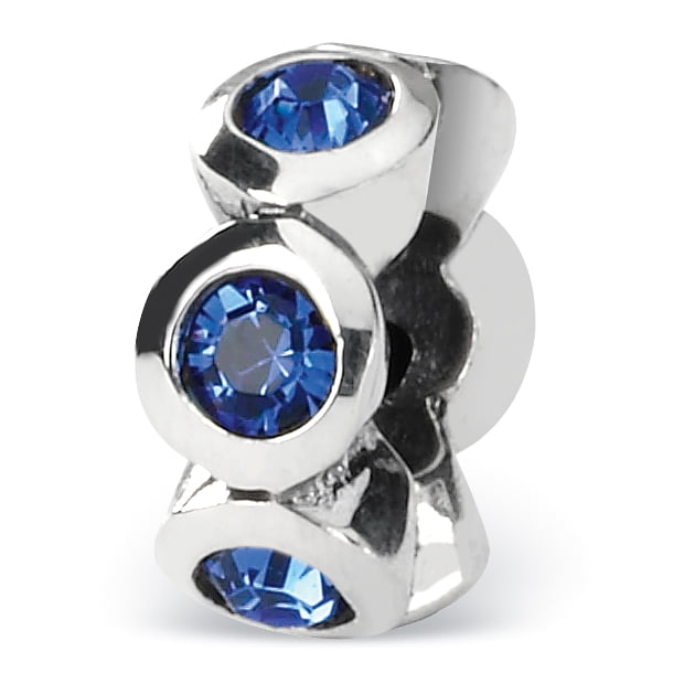 925 Sterling Silver Charm For Bracelet Sept Preciosa Crystal Birthstone Bead Stone September