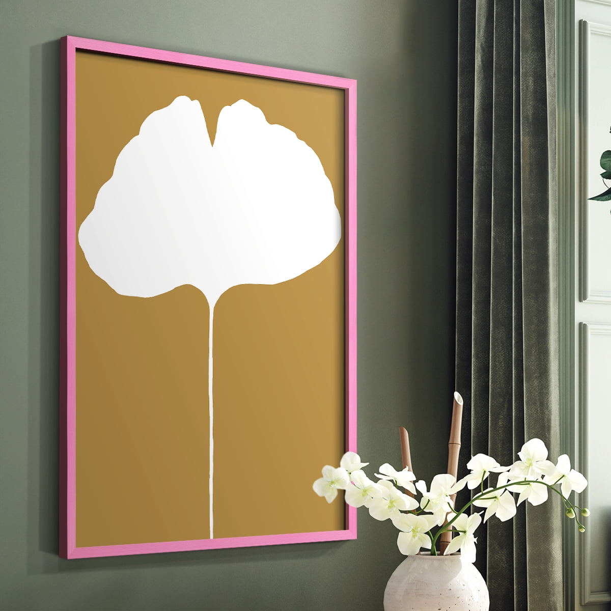 Happily Single V31 Framed Print in Pink Solid Wood Framed Print No Nail Hanging