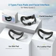 thumbnail image 5 of Facial Interface and Face Pad Cover for Meta Quest 3 Accessories, Ice Silk Cotton & Soft PU Leather Face Pad Compatible with Oculus Quest 3, Light-Blocking Nose Pad and Air-Circulation Design, 5 of 7