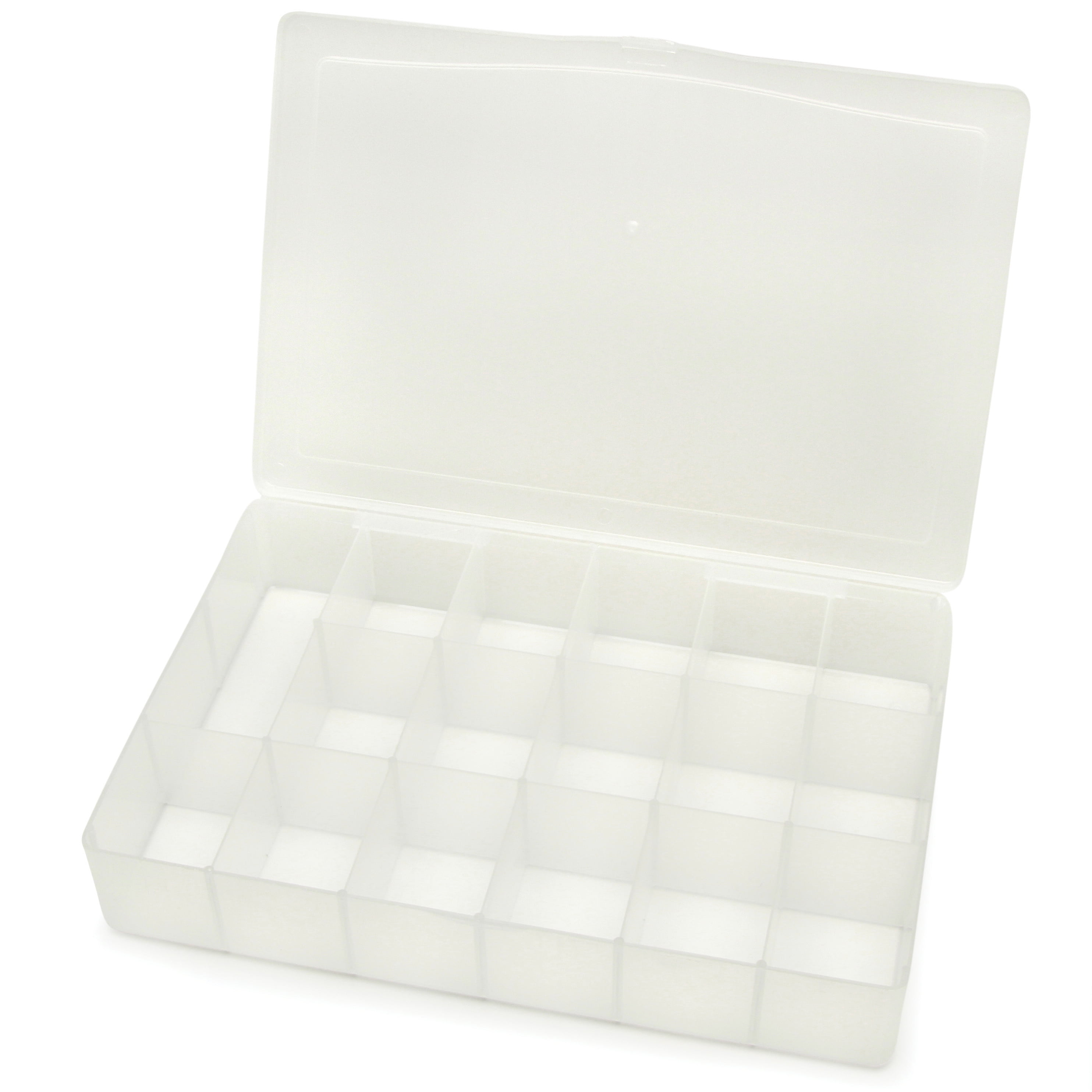 1pc Clear Organizer Plastic Jewelry Beads Storage Box Container 18 Compartments