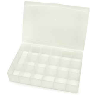 BENECREAT 18 Pack Square Clear Plastic Bead Storage Containers Box Drawer  Organizers with lid for Items, Earplugs, Pills, Tiny Bead, Jewelry Findings  - 1.45x1.45x0.7 Inches 