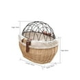 thumbnail image 3 of Wicker Bike Basket for Small Dogs Cats Pet Carrier Front Basket with Wire Mesh Cover, 3 of 8