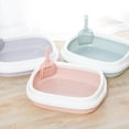 thumbnail image 3 of Cat Litter Pan Set High Edge Pet Litter Pan Set Cat Litter Box with Scoop, 3 of 10