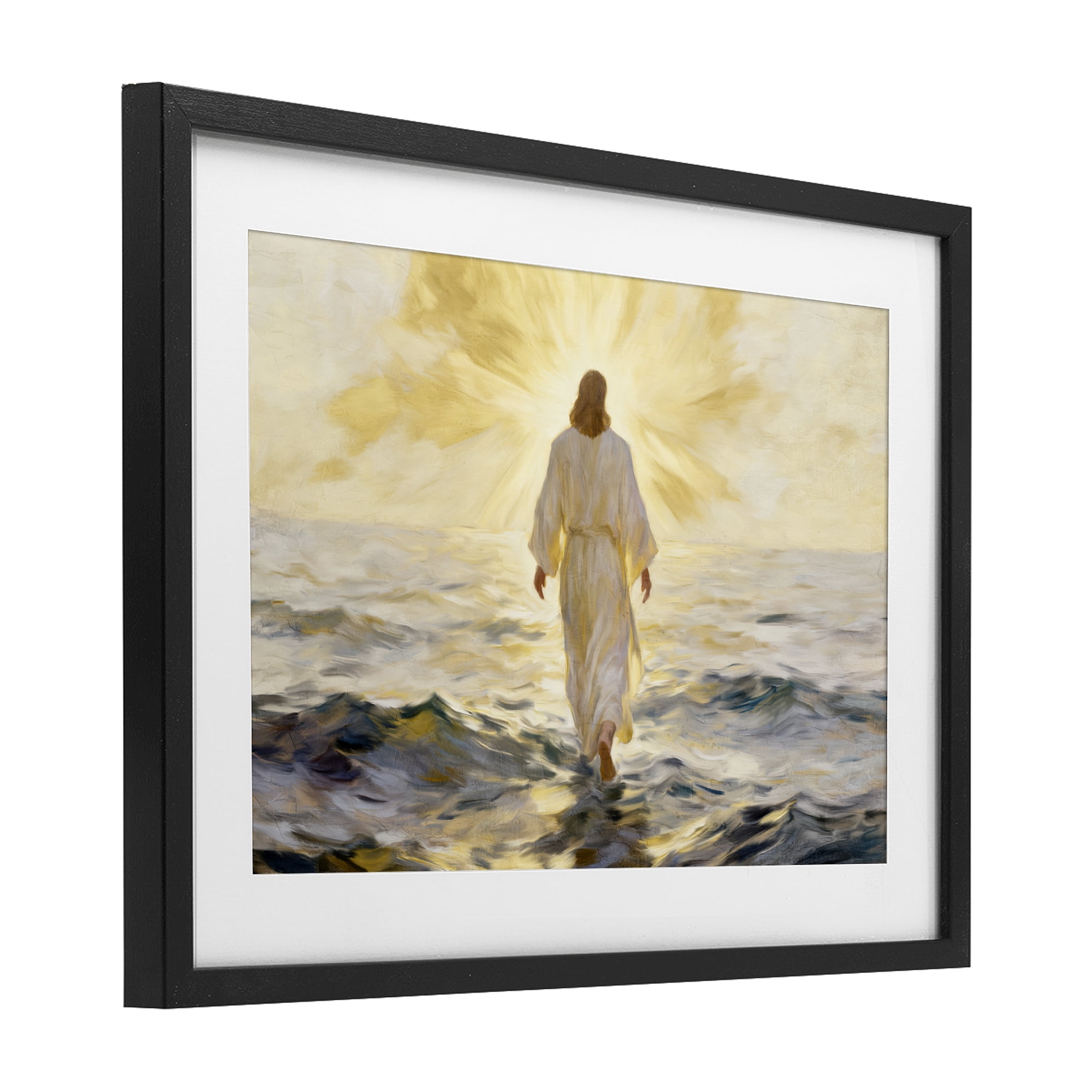 Stupell Industries Golden Walk Spiritual Figure Black Framed Print Under Glass, design by Kim Allen