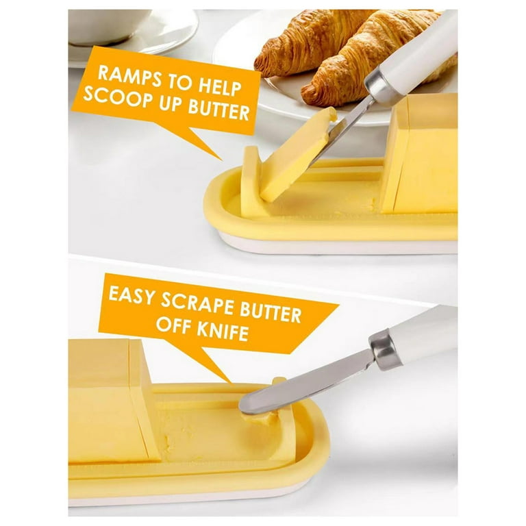 2 Pcs Ham Mini-fridge Cheese Storage Lid Design Butter Cases Box