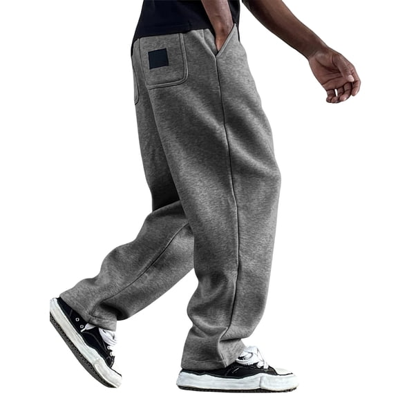Uwinwear Men's Track Sweatpants, Open Bottom Elastic Waist Casual Workout Pants Elastic Drawstring Long Pants Casual Loose Fit Trousers,Dark Gray,L