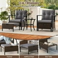 thumbnail image 4 of Harmijoy Ensemble de Mobilier d'Extérieur 5 Pcs, Chaises et Ottomans en Rotin avec Table Basse Ronde à Dessus en Verre, Ensemble de Conversation de Patio Coussiné Gain de Place pour Cour Arrière, au Bord de la Piscine, 4 of 8