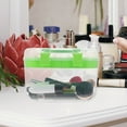 thumbnail image 6 of Durable Green Plastic Storage Box with Double Layer Design for Home and School Use 3Pcs, 6 of 6