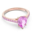 thumbnail image 3 of 2.30 Carat Pear Cut Pink Sapphire Gemstone Stylish Bridal Ring for Ladies Solid 14K Rose Gold Size 11.5 by Diamond-Capitals, 3 of 8