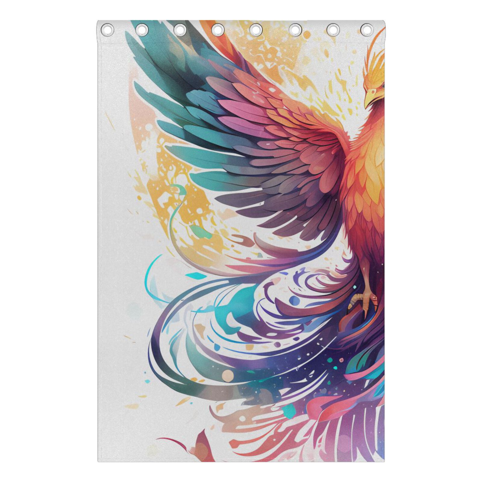 Bird Wings Phoenix Colorful Black Out Curtains 72 Inch Length Curtains for Sliding Glass Doors Bedroom Living Room 2 Pack