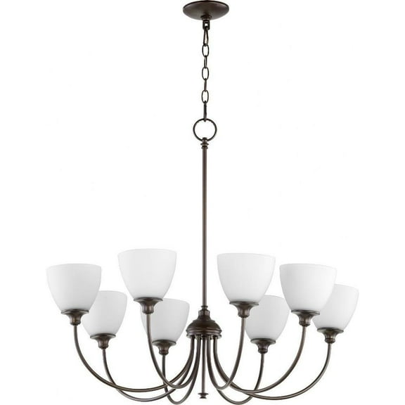 Transitional Eight Light Chandelier-Oiled Bronze Finish Bailey Street Home 183-Bel-2534925