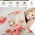 thumbnail image 3 of Nawypu  Pink Rose Throw Blanket Botanical Floral Printed Blanket Super Soft Flannel Throw Blanket Lightweight Fluffy Plush Fuzzy Bed Blanket for Bedding Sofa and Travel, 3 of 6