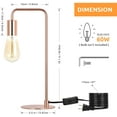 thumbnail image 2 of Modern Rose Gold Table Lamp Industrial Nightstand Lamp, 2 of 5