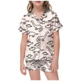 thumbnail image 1 of Hiiyo Big Girl Pajama Sets Dinosaur Print Button-Down Sleepwear Set,2-Piece,Sizes 2-13T, 1 of 4